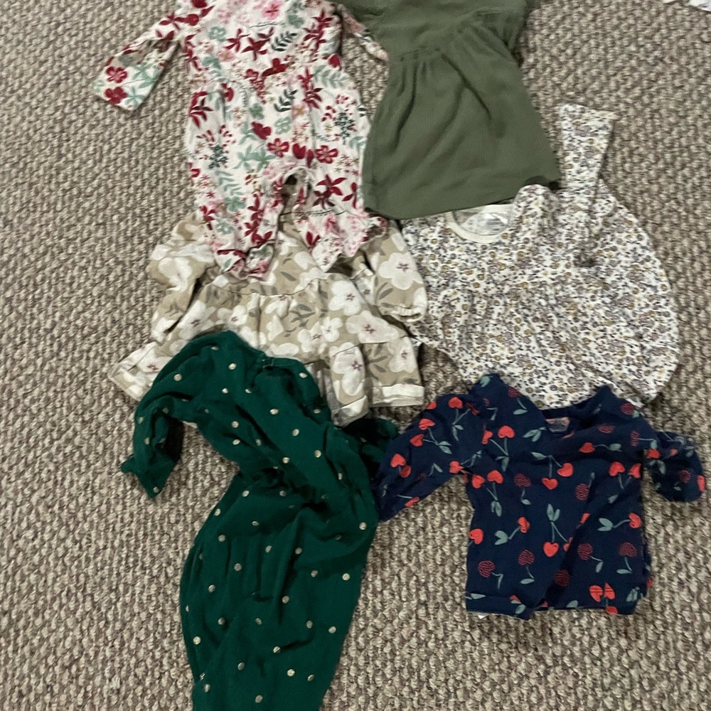6 month girls long sleeve dresses/rompers